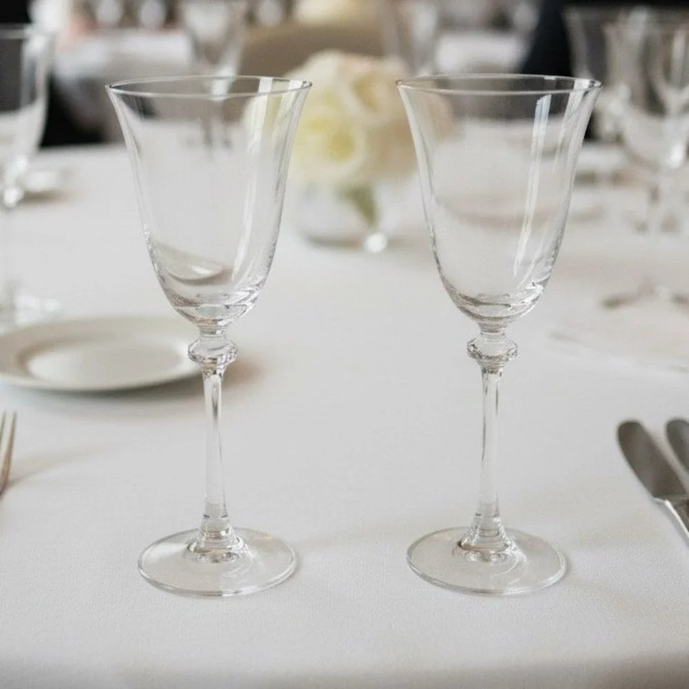 Mikasa Alexandra Wine Glasses, Set of 2, Clear Cut‎ Crystal Stemware, Drinkware